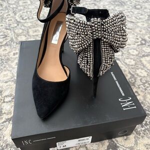 INC International Concepts Black Heels with Silver Embellishments